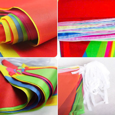 Cờ Đuôi Nheo Trang Trí Ngoài Trời - Dài 10m 30 Lá , Cờ Dây Tam GIác Chất Liệu Polyester, Sử Dụng Lâu Dài, Tái Sử Dụng - HÀNG CHÍNH HÃNG MINIIN