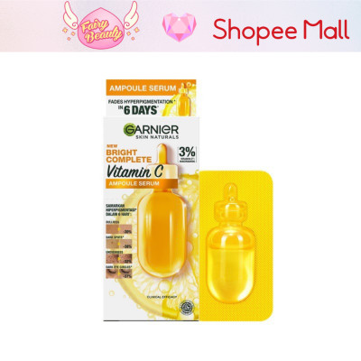 [GARNIER] Tinh Chất Vitamin C Cô Đặc Giúp Sáng Da & Mờ Thâm Hiệu Quả Bright Complete Ampoule Serum 1.5ml/12x1.5ml