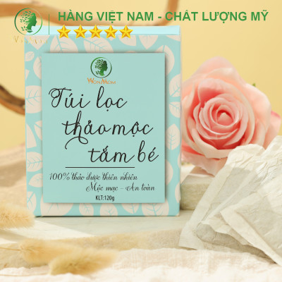 Túi lọc thảo mộc tắm bé ngăn ngừa rôm sảy, dưỡng da và tóc bé mềm mại Wonmom 120g ( 10 Túi/ Hộp )