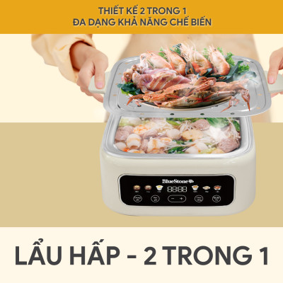 Nồi Hấp Đa Năng BlueStone MPB-7238 - 17 lít - 1300W - Điều khiển cảm ứng - Hàng Chính Hãng