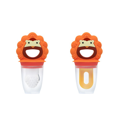 Túi nhai ăn dặm chống hóc silicon kèm gặm nướu và nắp làm kem cho bé Marcus & Marcus, từ 6 tháng - Marcus