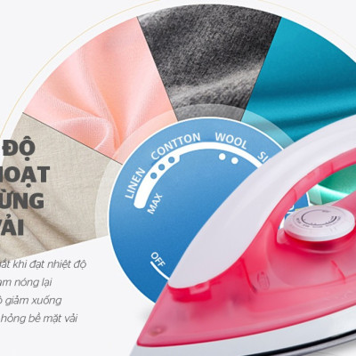 Bàn là khô Sunhouse SHD1072 hồng - Hàng chính hãng