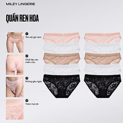 Combo 10 Quần Lót Nữ Ren Ép Bông Miley Lingerie FLS_03 - Giao màu ngẫu nhiên