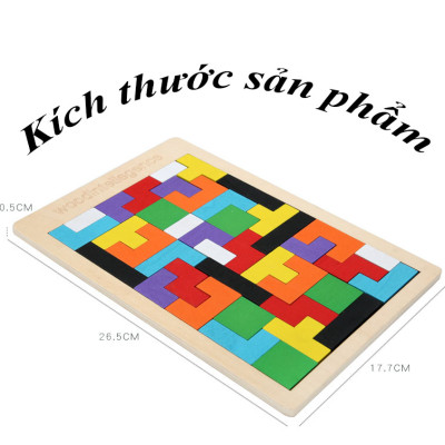 Đồ chơi xếp hình gỗ thông minh Russian Block cho bé – Tetris lắp ghép phát triển tư duy