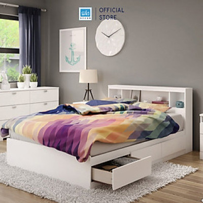 Giường Ngủ Có 3 Ngăn Kéo Và Kệ Đầu Giường Tiện Nghi Cho Phòng Ngủ Hiện Đại SIB Decor GN37