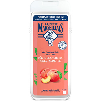 Gel tắm 92% hữu cơ Le Petit Marseillais (650ml) - Hàng chính hãng