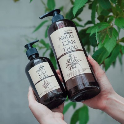 [Thảo Dược Thật] Dầu gội bồ kết, dầu gội thảo dược phụ hồi tóc, ngăn ngừa gãy rụng - Ngưu Cân Thảo Chai 1000ml