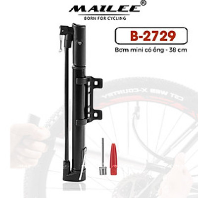 Bơm Xe Đạp Mini Dạng Đứng Áp Suất Cao 120psi B-2729 Thân nhôm gắn sườn xe tương thích Van Xe Phổ Thông và Van Nhọn (có kèm pad gắn) - Mai Lee