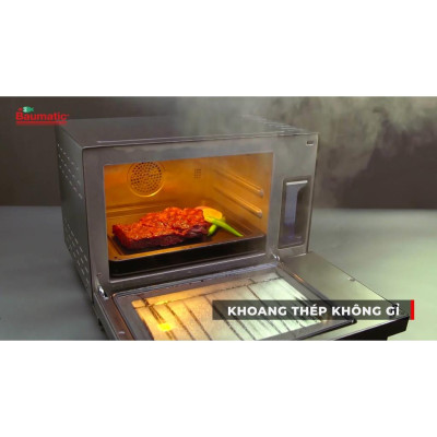 Lò nướng hấp 10 chức năng Baumatic BSQ26CBK - Thương hiệu của Anh "Hàng nhập khẩu"