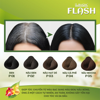 GEL GỘI PHỦ BẠC FLASH 200ML ( P02 - NÂU ĐEN)