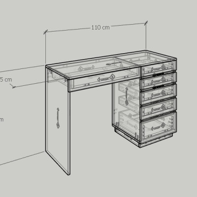 [Happy Home Furniture] MACRO, Bàn làm việc - 6 ngăn kéo,  110cm x 45cm x 73cm ( DxRxC), BAN_009