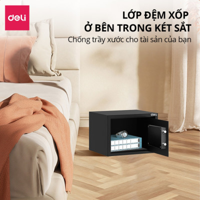 Két Sắt Mini Chính Hãng Deli, Két Sắt Gia Đình 3 Kích Thước Khóa Chống Trộm An Toàn Bảo Mật Cao