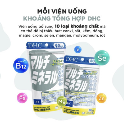Viên uống Khoáng tổng hợp DHC Nhật Bản 30 - 90 ngày bổ sung 10 loại khoáng chất cần thiết