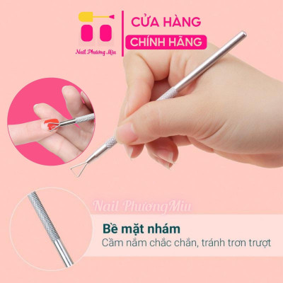 Cây Cạo Gel Móng Inox Không Gỉ 11.5cm, Xám Bạc, Dễ Cầm Nắm, Tiện Dụng, Làm Nail Chuyên Nghiệp Nail Phương Miu