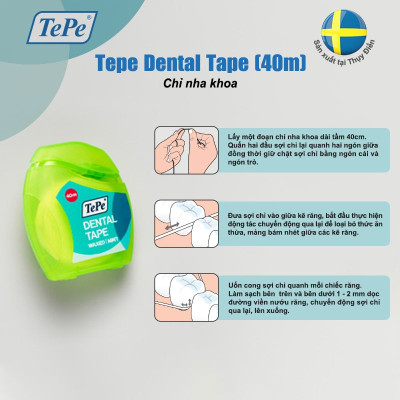 Chỉ nha khoa hương bạc hà Tepe Dental Floss 40m (cuộn 40m)