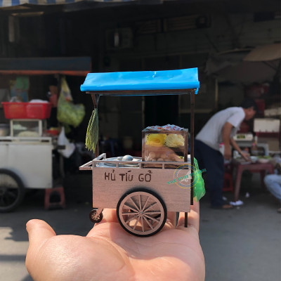 MÔ HÌNH TỰ LẮP RÁP DIY SÀI GÒN TÍ HON - XE HỦ TÍU GÕ - HR08