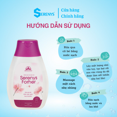 Dung Dịch Vệ Sinh Phụ Nữ Serenys Forher giúp khử mùi hôi, giảm viêm ngứa, cân bằng độ ẩm, độ Ph 200ml