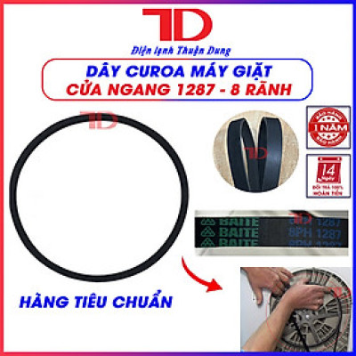 Dây curoa máy giặt cửa ngang dành cho máy giặt 1287 8PH 8 rãnh, đai culoa cửa trước, hàng chính hãng, Điện lạnh Thuận Dung