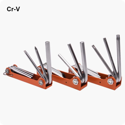 Bộ Lục Giác Gấp gọn 8 Trong 1 Thép Chrome Vanadium 540611 HARDEN