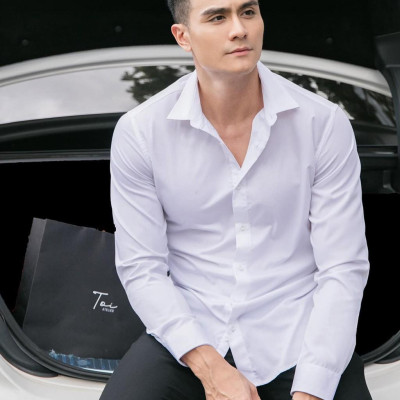 Áo Sơ Mi Andromeda Phom Ôm Cho Nam Tay Dài Kiểu Dáng Hàn Quốc Nhiều Màu