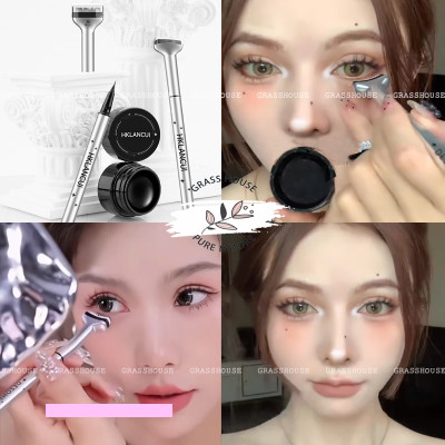 Set in mi dưới  HKLANCUI/ Dezone bao gồm cả bút kẻ mắt, khuôn ịn mi, mực mi dưới tiện dụng mà không nhòe (MI GIẢ)