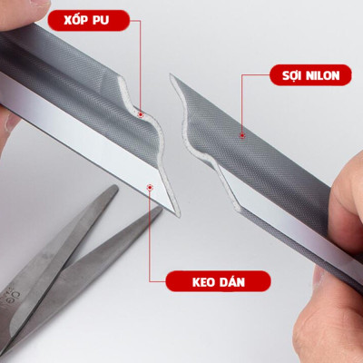 Ron Chặn Khe Cửa, Cuộn Dài 3met, Ron Dán Chân Cửa, Chặn Khe Cửa, Cách Âm, Ngăn Gió, Bụi, Côn Trùng, Hàng Nhập Khẩu