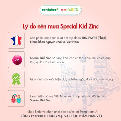 TPBVSK Special Kid Zinc - Bổ sung Kẽm cho cơ thể, hỗ trợ tăng cường sức đề kháng (125ml) [Siro – Nhập khẩu Pháp]