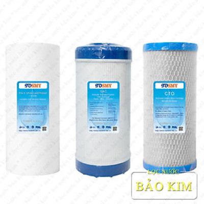 Bộ 3 lõi lọc BIGBLUE dùng cho cốc lọc béo 10 inch (PP, UDF, CTO) + Hàng chính hãng