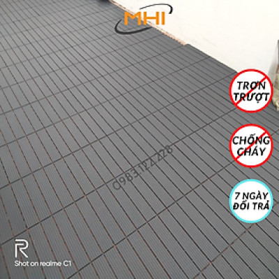 Miếng nhựa lót sàn uPVC cao cấp MHI-ECO, Tấm nhựa trải sàn trang trí ban công / sân vườn / sân thượng; lót sàn chống trơn trượt nhà tắm / bể bơi - Hàng Việt Nam chất lượng cao
