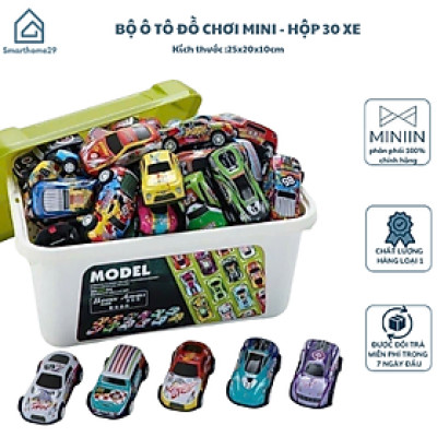 Bộ Ô Tô Đồ Chơi Mini Hộp 30 Xe, Thùng Đựng Có Quai Xách, Nhiều Màu Sắc – Đồ Chơi Phát Triển Kỹ Năng Cho Trẻ Em - HÀNG CHÍNH HÃNG MINIIN