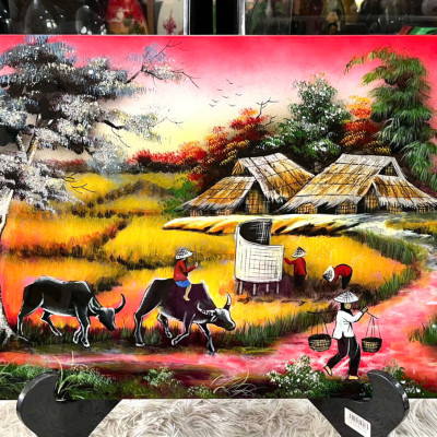 Tranh sơn mài - ĐỒNG QUÊ VIỆT NAM - Size 40x60 cm