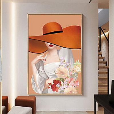 (ẢNH THẬT) Tranh treo tường tranh trang trí decor cô gái hiện đại 28 có khung kèm đinh treo