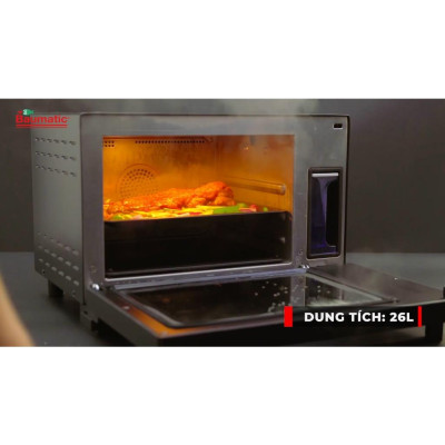 Lò nướng hấp 10 chức năng Baumatic BSQ26CBK - Thương hiệu của Anh "Hàng nhập khẩu"