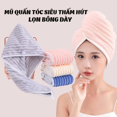 Khăn Trùm Đầu Lau Khô Cho Nữ – Siêu Thấm, Nhẹ, Bền, Phù Hợp Mọi Loại Tóc