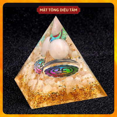 Kim Tự Tháp Thạch Anh Luân Xa Pha Lê Chakra Resin Tự Nhiên Trang Trí Phòng Thiền phong thủy thu năng lượng tốt Orgonite quà tặng