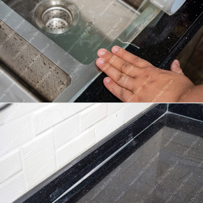 Băng Dán Viền Bếp Bồn Chậu Rửa Trong Suốt Keo Siêu Dính Dán Mép Tường Chống Bẩn Dầu Mỡ Nấm Mốc