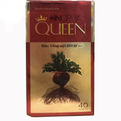 Viên uống Kingphar Queen, hộp 40v, cân bằng nội tiết tố nữ, giảm bốc hoả, chống lão hoá