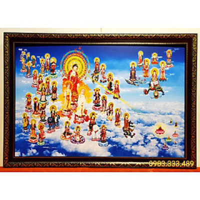 Tranh Tam thánh PHẬT tiếp dẫn ADIDA