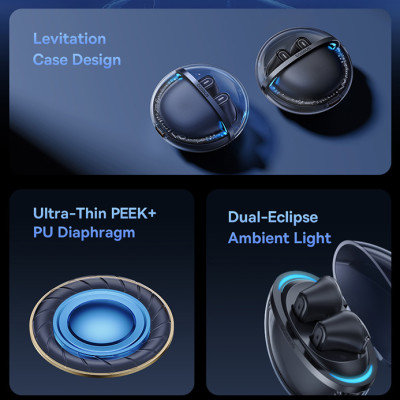 Tai nghe bluetooth V5.3 TWS Baseus Bowie E5x ( 6H, RGB Light, Hi-Fi audio, 4-Mic Noise Reduction) Hàng Chính Hãng