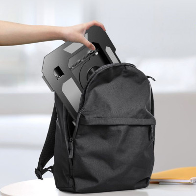 Kệ đỡ giá đỡ đế tản nhiệt cho laptop, máy tính hợp kim nhôm gấp gọn xoay 360 độ nhiều nấc độ cao K2 - Hàng chính hãng