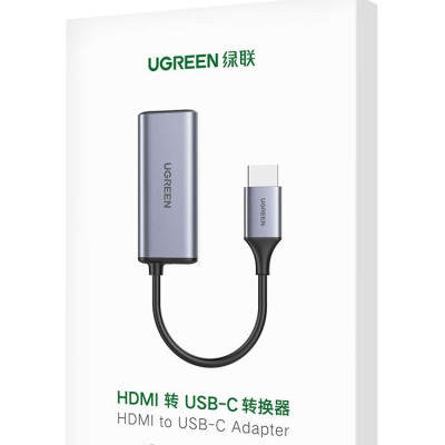 Ugreen UG70693CM323TK 4K 60hz Bộ chuyển đổi HDMI sang USB Type-C màu ghi xám có cổng cấp nguồn micro usb 5v - HÀNG CHÍNH HÃNG