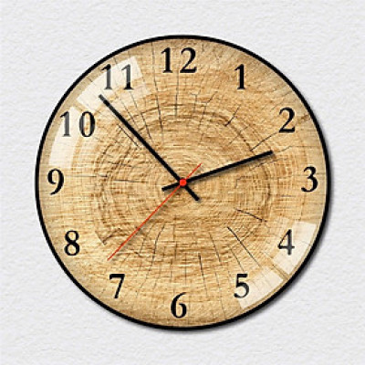 (HCM) Tranh đồng hồ tròn tráng gương vân gỗ trang trí phòng khách, phòng làm việc kèm đinh treo