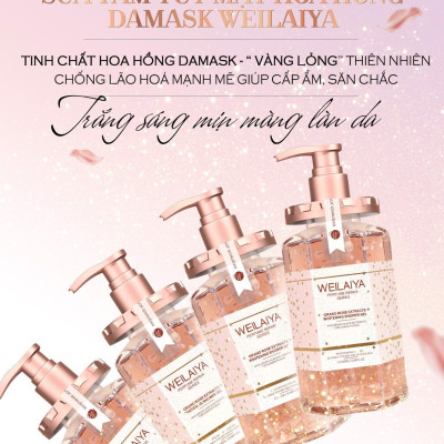 Sữa tắm trắng da cánh hoa hồng Damask Weilaiya Grand Rose Extracts Whitening Shower Gel 450ml