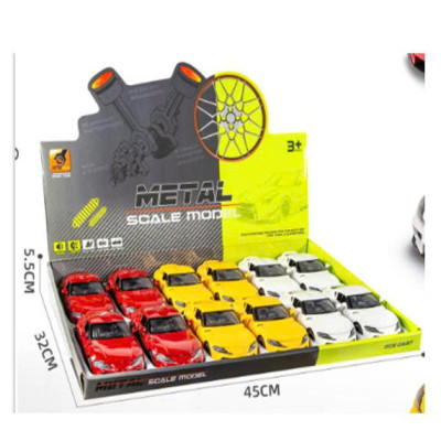 3211D Mô hình xe ô tô kim loại pull-back - bộ 12 chiếc (KT 15x6.5x4.5cm)