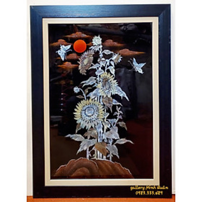 Tranh sơn mài cẩn ốc” Hoa hướng dương”