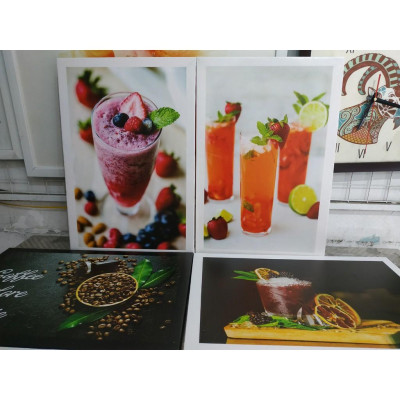 Bộ 4 tranh cho quán cà phê “Hạt cà phê” | Tranh cây cafe W4232