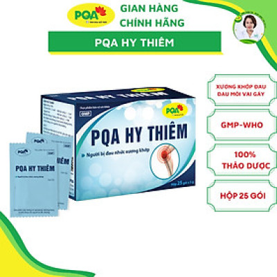 PQA Hy Thiêm là dược phẩm thảo dược giúp bổ huyết,mạnh gân cốt, hỗ trợ đau nhức xương khớp cho người bị phong thấp, đau nhức xương khớp.