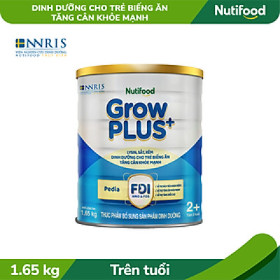 Sữa Bột GrowPLUS+ Biếng Ăn (Xanh) cho trẻ tăng cân khoẻ mạnh 2+ Lon 1,65KG