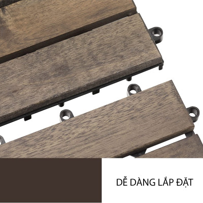 Vỉ Gỗ Lót Sàn Thương Hiệu ANKAN Gu Màu Đen 6 Nan, Ván Sàn Gỗ Vỉ Nhựa, Sân Vườn, Hồ Bơi, Phòng Spa, Siêu Bền, Chịu Nước Tốt, Chống Trơn Trượt, Tiêu Chuẩn Xuất Khẩu