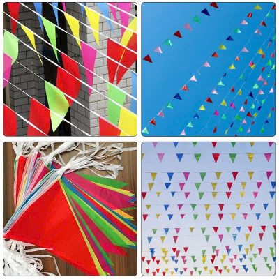 Cờ Đuôi Nheo Trang Trí Ngoài Trời - Dài 10m 30 Lá , Cờ Dây Tam GIác Chất Liệu Polyester, Sử Dụng Lâu Dài, Tái Sử Dụng - HÀNG CHÍNH HÃNG MINIIN